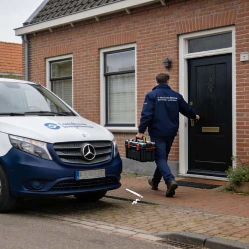 Spoed slotenservice arriveert bij woning in Wognum.