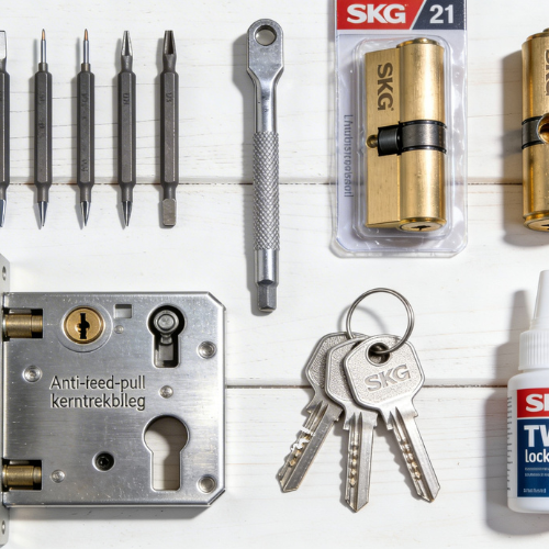 SKG cilinder en kerntrekbeveiliging voor veilige voordeur.